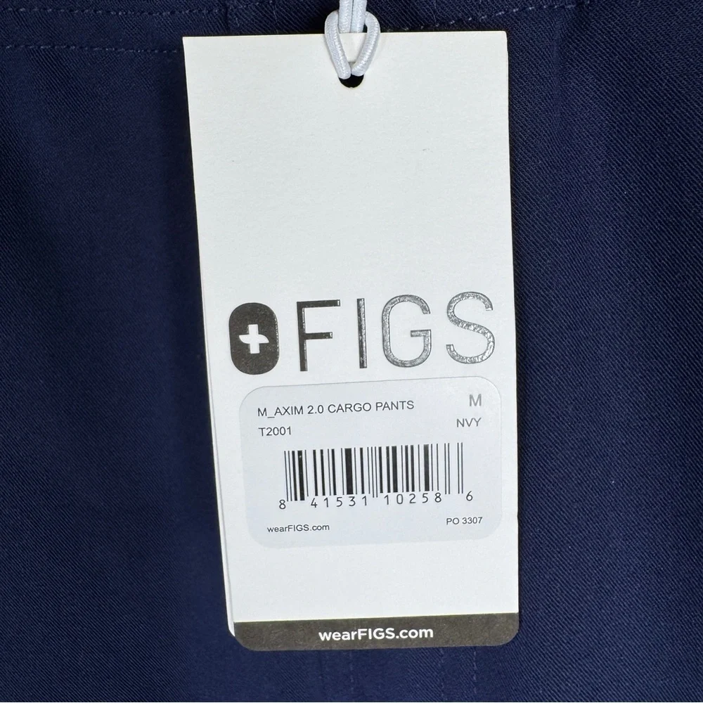 NWT Figs Axim Cargo Scrub Pants, Navy, Size M